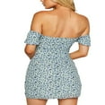 thumbnail image 4 of Femmes Mini Robe Bodycon Floral Print Off-Shoulder Dos Nu Tie-Up Cocktail Robe d'Été Partie Club Robe Skinny, 4 of 4