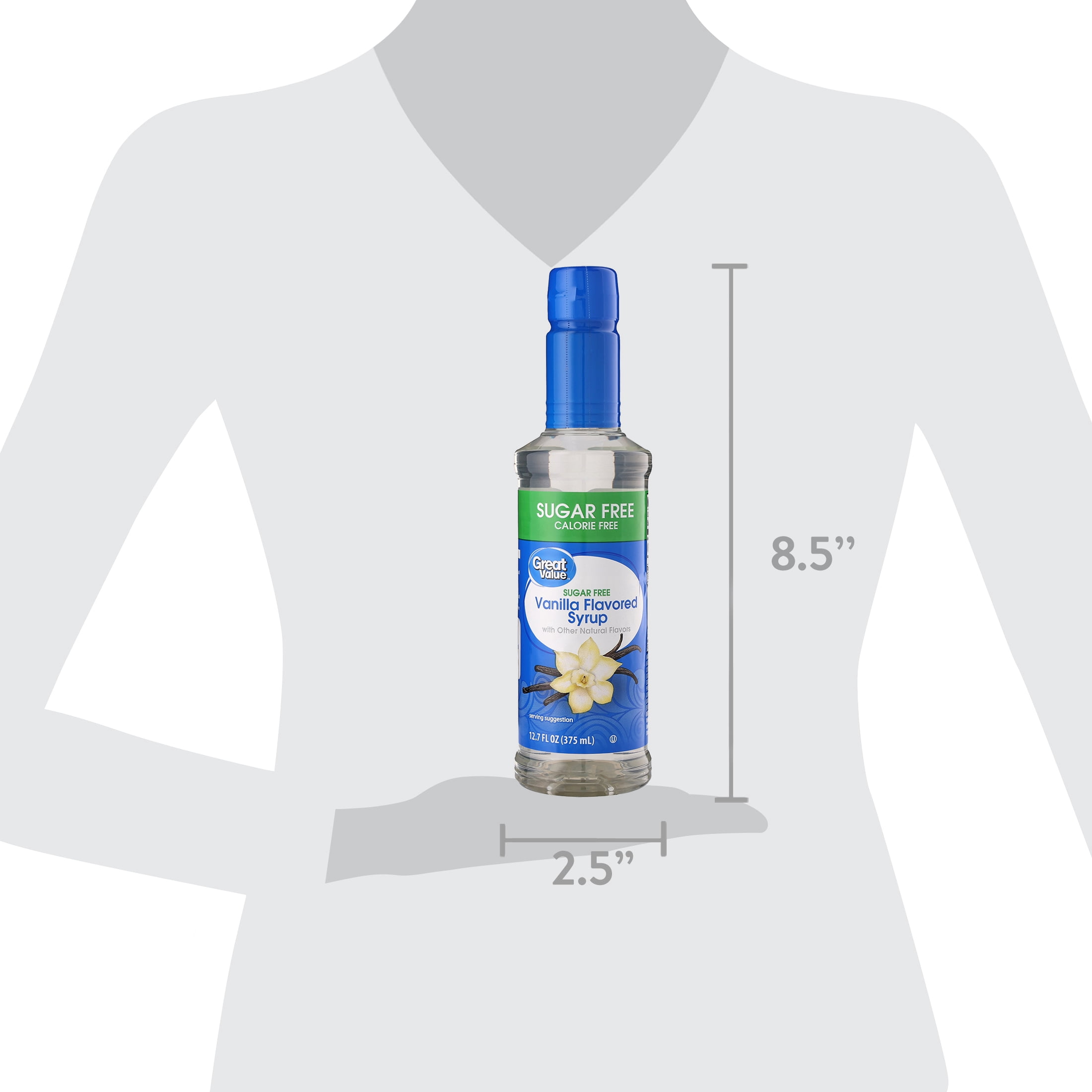 Great Value Sugar Free Vanilla Flavored Syrup, 12.7 fl oz