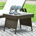 thumbnail image 4 of Costway Mix Brown Folding Rattan Side Coffee Table Patio Garden Outdoor Furniture, 4 of 9