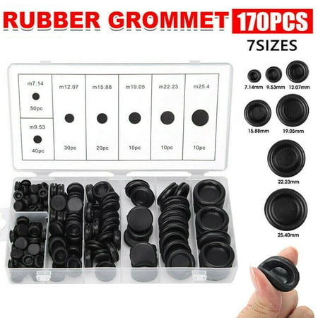 

Htwon Rubber Grommet kit Firewall Hole Plug Electrical Wiring Gasket Assortment 170Pcs/Set