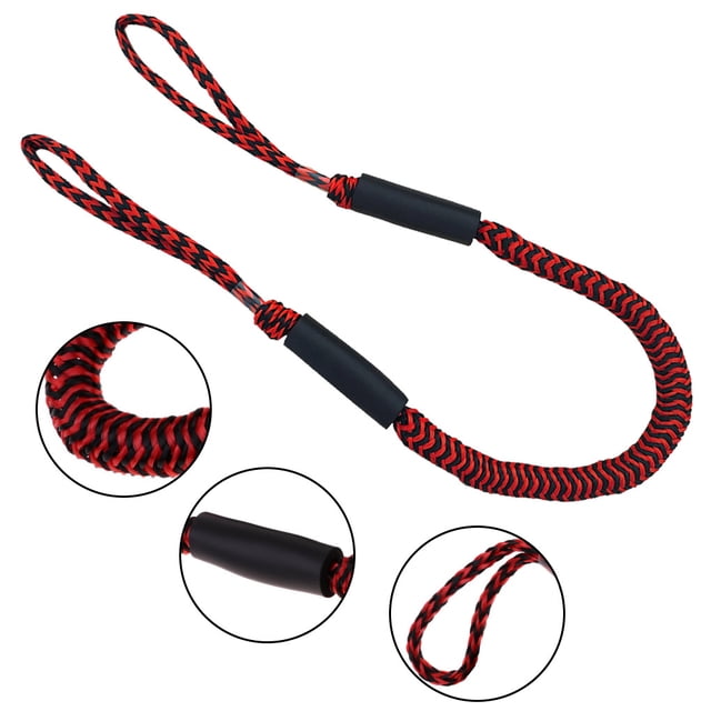 Dock Rope Boat Mooring Cord Securing dock rope Mooring Line for Kayak Jet Motorboat Docking Accessory, Black, Red, Blue