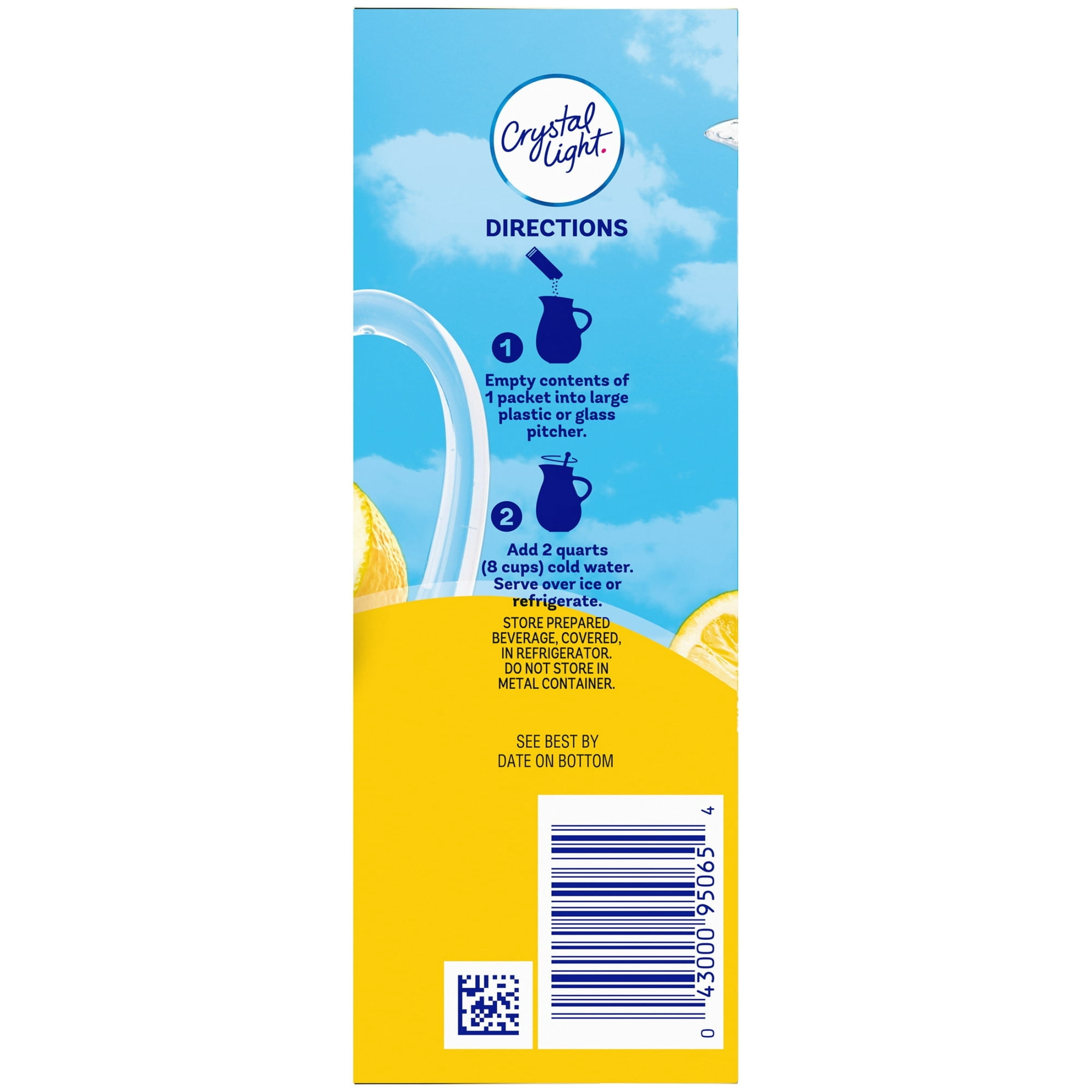 Crystal Light Lemonade Sugar Free Drink Mix Caffeine Free, 6 ct Pitcher Packets, 3.2 oz (Pack of 4)