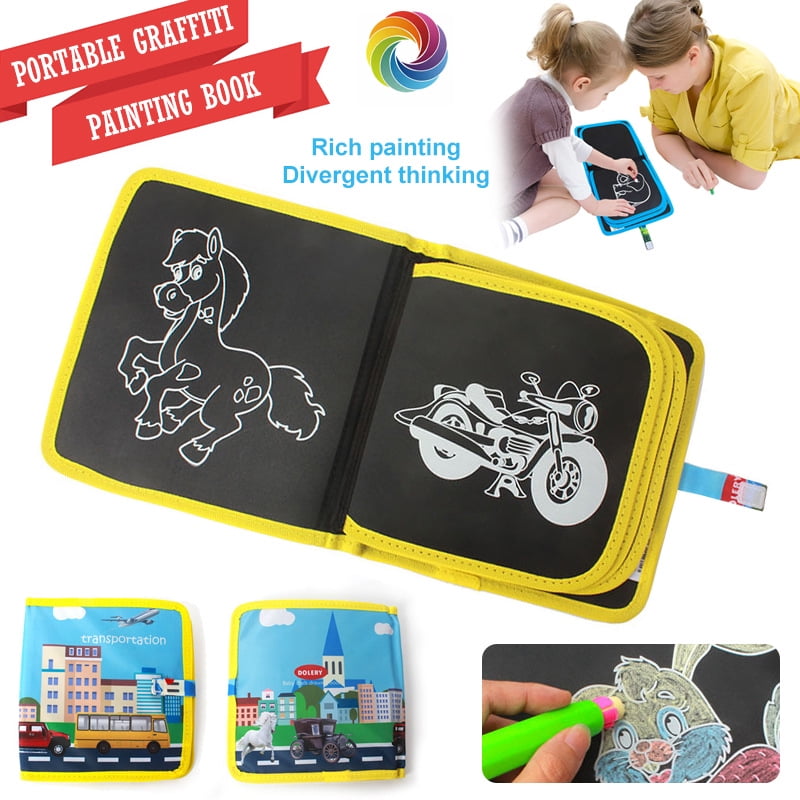 Toddler Drawing Doodle Board with 8 Colored Erasable Pens,toddler toys 5 Birthday Gift for Girls Boys Ages 3 Erasable Craft Kids Art Supplies Kits Portable Kids Drawing Pad 4 6 7 8-9x9
