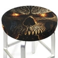 thumbnail image 3 of Balery Metal Evil Skull Fundas de asiento para taburete de bar redondo de tela de terciopelo ajustables que protegen de arañazos y manchas para sillas de 14 a 17 pulgadas.-12 inch, 3 of 7