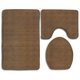 thumbnail image 1 of ABPHQTO Madera Marrón Juego de alfombras de baño de 3 piezas Alfombra de baño Alfombra de contorno y tapa de inodoro, 1 of 2