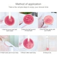 thumbnail image 4 of GIXUSIL Silicone Body Scrubber, Pink Long Handle Back Scrubber for Shower, Silicone Body Brush Shower Scrubber For Body, Shower Srush Back Brush Body Exfoliator for Men and Women, 4 of 7