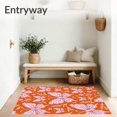 thumbnail image 3 of ODIKA 8'x10' Machine Washable Non-Slip Area Rug, Elegant Motif with Delicate Swirls and Floral Accents High Traffic Rug, Orange, 707567, 3 of 7