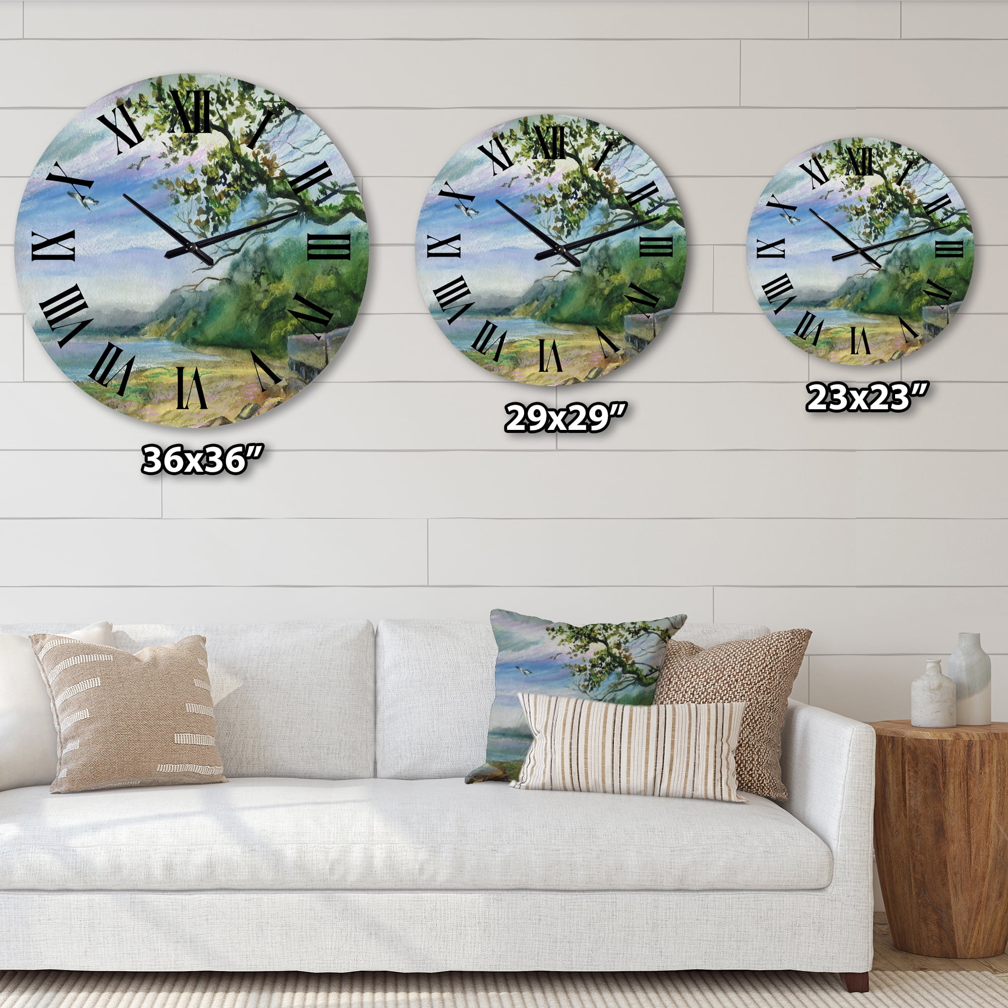 Designart 1 in Quartz Coastal Wall Clock