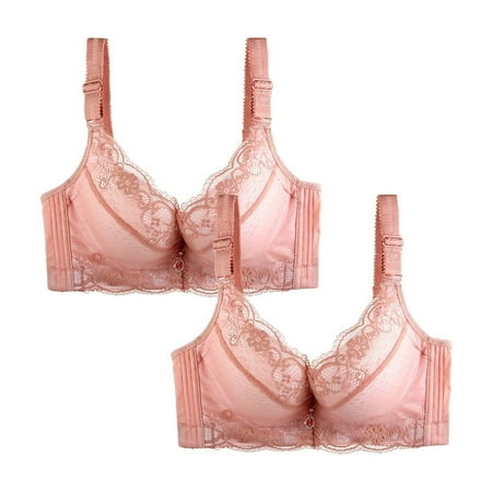 Clearance!Uooqdmx Bras for Women Push Up Bra of 2 Sports Bra Small Breathable Plus Sports Size Lace Bra Bras Comfortable Bras for Women Pink(2PC) M