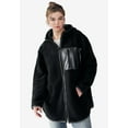 thumbnail image 3 of ellos Plus Size Zip Front Hooded Sherpa Jacket, 3 of 4