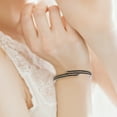 thumbnail image 7 of X & O Women's Double RowBlack Rhodium Plated Flex Bangle with Black Crystals, 7 of 7