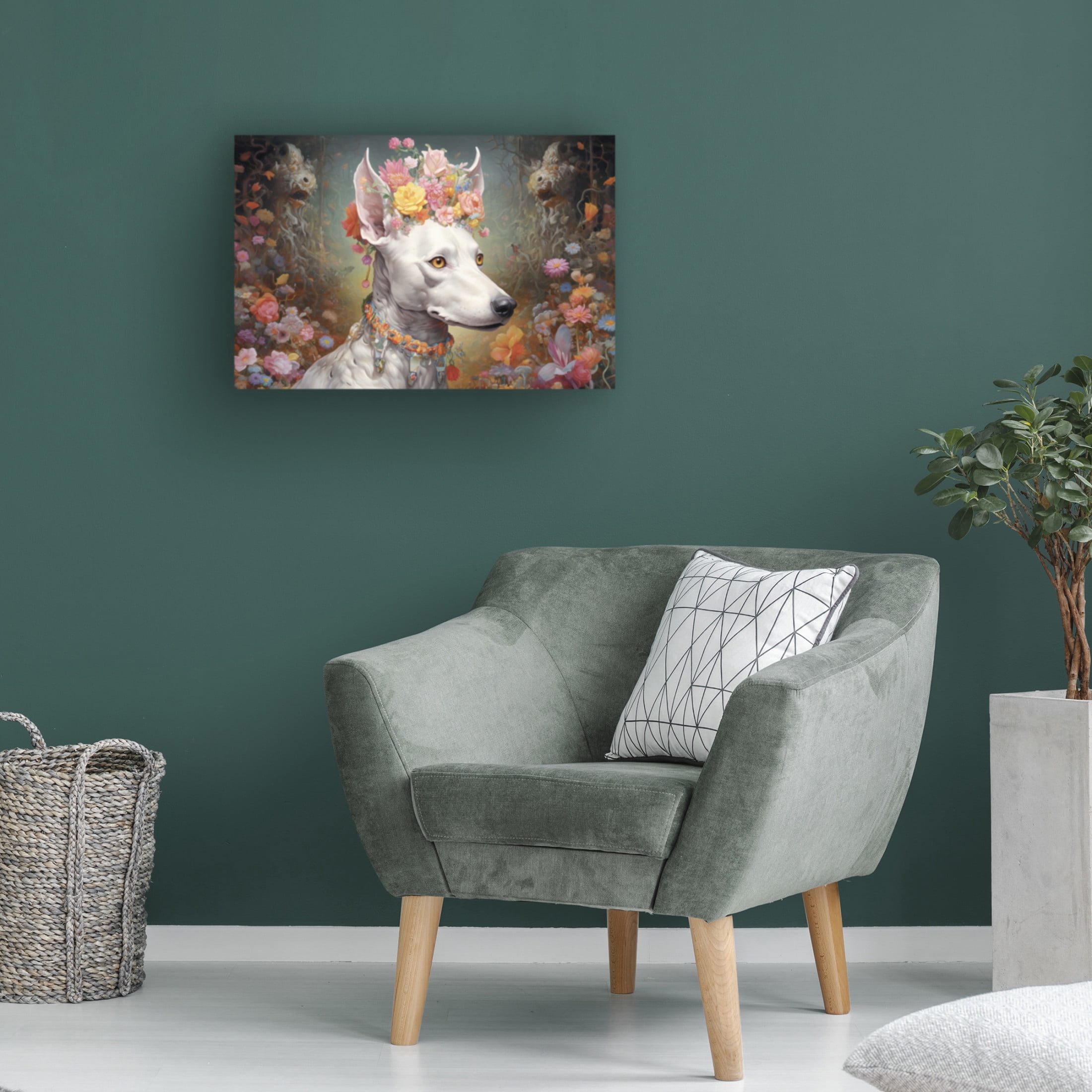Canvas Wall Art - Ray Heere 'Art Dog 1' Wall Art for Living Room, Bedroom, or Office Décor by Trademark Fine Art - 47 x 30 Inches