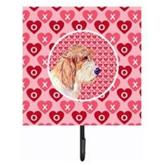 4.25 x 7 in. Petit Basset Griffon Vendeen Valentines Love and Hearts Leash Or Key Holder