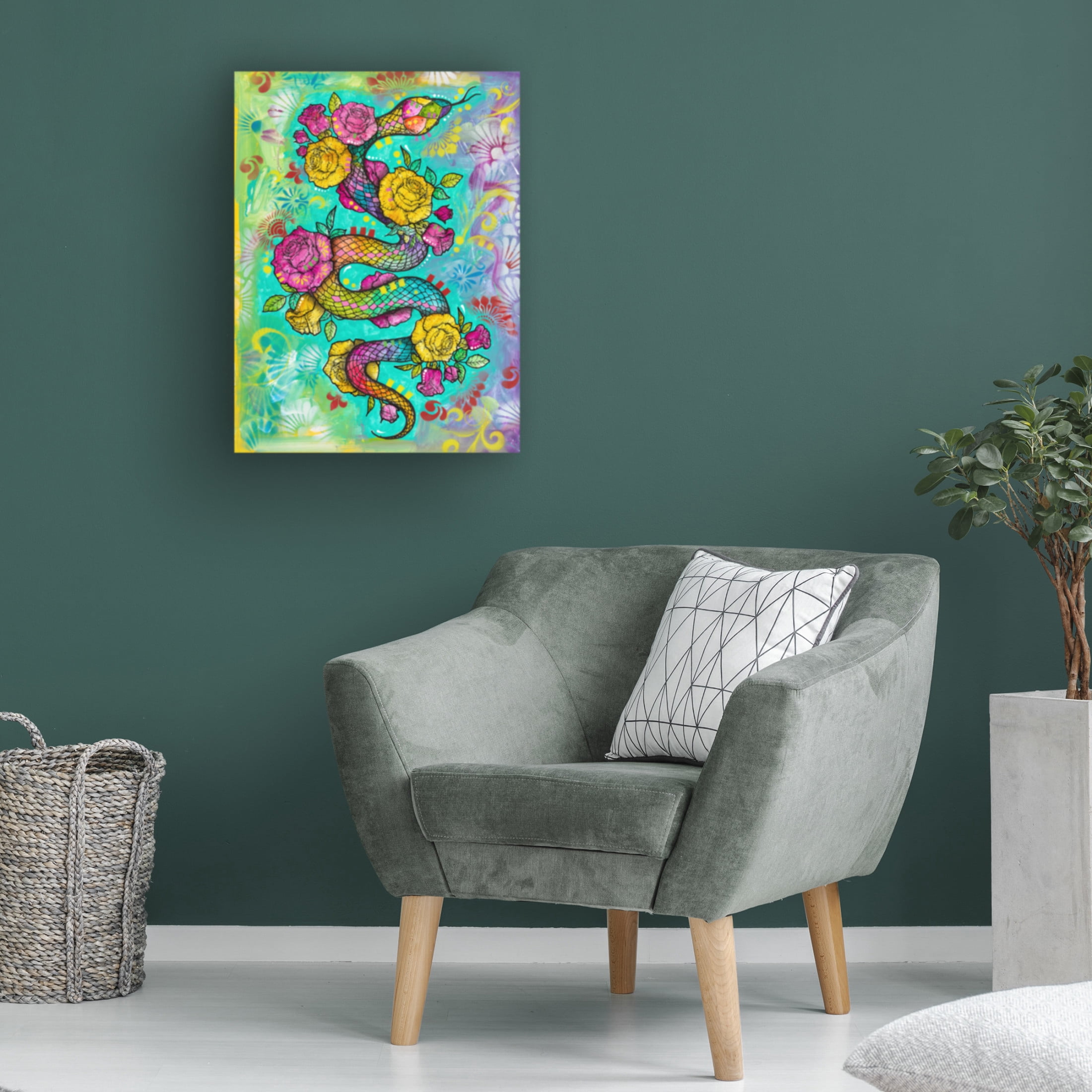 Canvas Wall Art - Dean Russo- Exclusive 'Sweet Slithers' Wall Art for Living Room, Bedroom, or Office Décor by Trademark Fine Art - 18 x 24 Inches