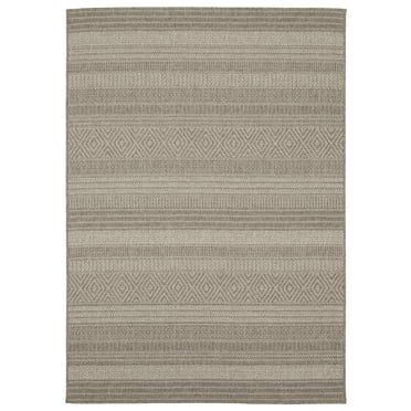 Oriental Weavers Caicos Indoor/Outdoor Rug - CA06A - 6'7" x 9'2" - in Gray/ Light Gray - Classic Casual Style, Water, Stain and Fade Resistant, Hose Clean, Patio, Outdoor Living Area Rug