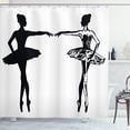 thumbnail image 1 of Ambesonne Ballet Shower Curtain, Dancers in Classic Dresses, 69"Wx75"L, Black White, 1 of 3