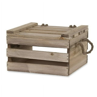 Wooden crate with lid deals