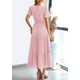 thumbnail image 2 of Vestido largo PRETTYGARDEN 2025, verano, cuello en V, ojales, rosa, 2 of 8
