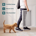 thumbnail image 6 of Semiocthome Foldable Dog Gate Bamboo Pet Gate with 2 Metal Stand for Indoor,White,2 Panels, 6 of 6