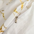 thumbnail image 4 of Move Over White Gold Metallic Marble Bedding Sets Marble  Textured Pattern White Gold Raina Duvet Cover Set King Microfiber No Filling, 4 of 7