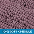 thumbnail image 3 of PrimeBeau Striped Chenille Bath Rugs Super Absorbent Non Skid Floor Mats Set of 2, Mauve, 47 x 17 Plus 17 x 24 Inches, 3 of 7