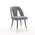 thumbnail image 4 of UHOMEPRO Dining Chair Set of 2, Modern Upholstered Velvet Kitchen Chairs Set, Armless Side Chair with Nailhead Trim and Metal Legs for Living Room Kitchen, Gray, 4 of 7