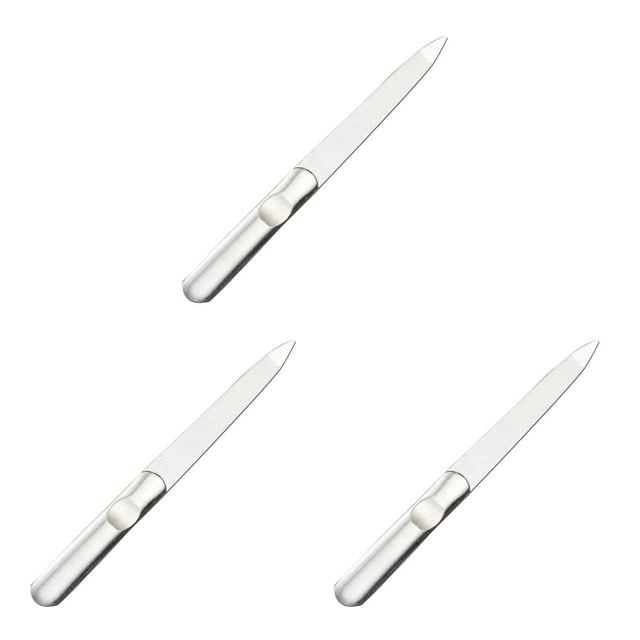 Vogacara Nail File Stainless Steel Double Sided Tool Polishing Buffer Scrub Care Art Manicure Professional Manual Reusable Type1 NO1