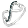thumbnail image 1 of Dazzlingrock Collection 0.15 Carat (ctw) 18k Blue Diamond Two Double Heart Infinity Bridal Promise Ring, White Gold, Size 5.5, 1 of 1