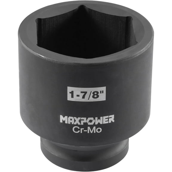 GHRTGR-3/4 Inch Drive 1-7/8 inch Deep Impact Socket with 6-Point Design, Made with Heat-Treated Chrome Molybdenum Steel, SAE