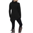 thumbnail image 7 of QASIEATN Sweatshirt for Graceful Ladies Fashion, Turtleneck Tunic Tops Casual Long Sleeve Irregular Solid Soft Shirts Slim Fit Comfy Blouse Pullover Fall, Womens Fall Tops, 7 of 7