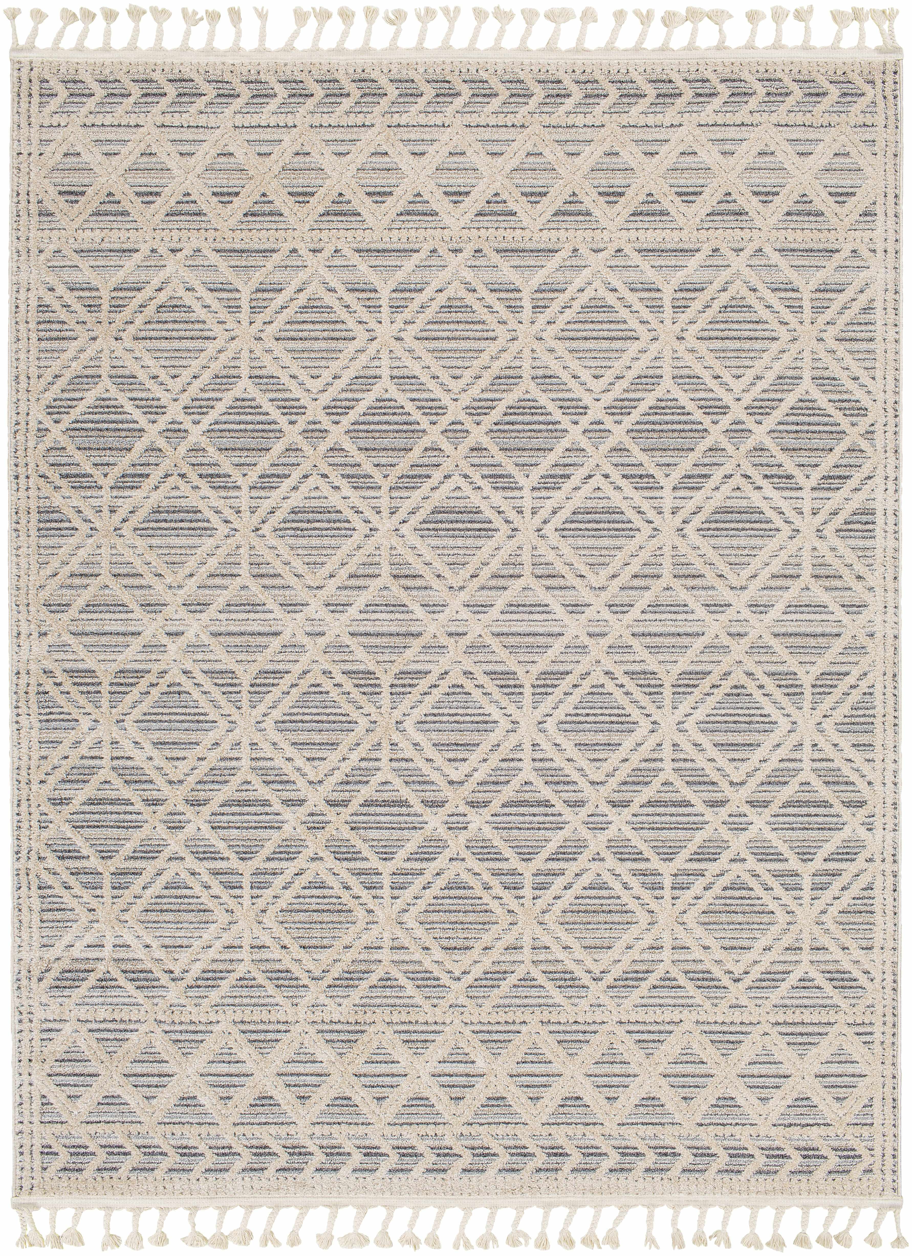 BoutiqueRugs Magnolia Contemporary, Transitional Area Rug - Beige, Light Blue, Cream - 7'10" x 10'