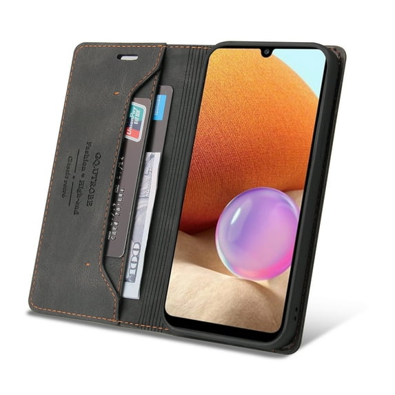 TECH CIRCLE For Samsung Galaxy A32 4G, Leather Wallet Case with RFID Blocking Card Holder Flip Case Shockproof Kickstand Protection Cover For Samsung Galaxy A32 4G,Black