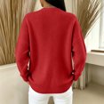 thumbnail image 5 of Resicozy Women's Long Sleeve Cardigan Sweaters Button Up V Neck Knit Tops Lightweight Oversized Business Pullover Red L, 5 of 5