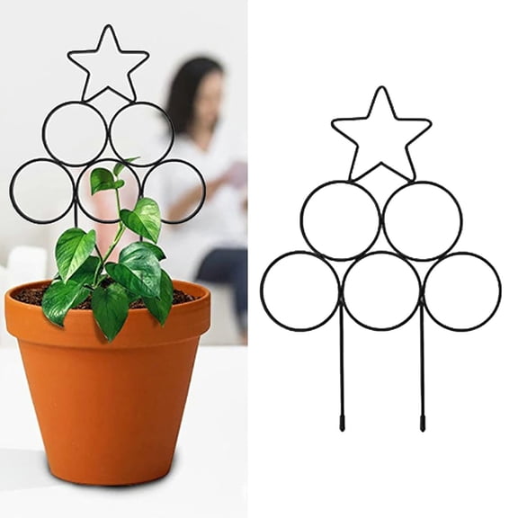 EZPXFCI Trellis for Climbing Plants Indoor, Stackable Garden Trellis for Potted Plant Support, 14 Inch Small Houseplant Metal Wire Trellis for Vine Ivy Rose Plant Trellis