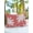 Coral, White, Cream, variant on 1 Pack Outdoor Throw Pillow, Sage Green Palm Trees Waterproof Pillow with Insert Included, Farmhouse Tropical Summer Beach Decorative Accent Cushion Sofa Pillows for Patio Porch, 16 x 16 In