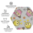 thumbnail image 3 of Pofeuu Cartoon Owls Print Coasters for Drinks, 4Pack PU Leather Coasters, Bar Drink Coasters for Tabletop Protection, Furniture from Damage-Hexagon, 3 of 6