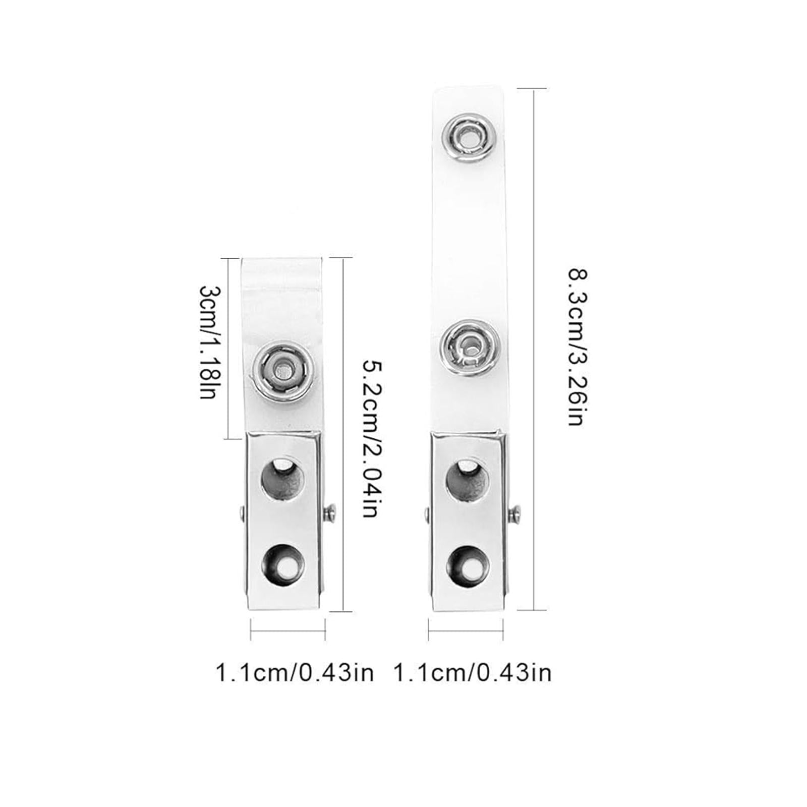 Abbraccia 100Pcs Metal ID Clips with Clear PVC Strap ID Clips Name Tag Clip for Work Badges ID Cards School Nurse