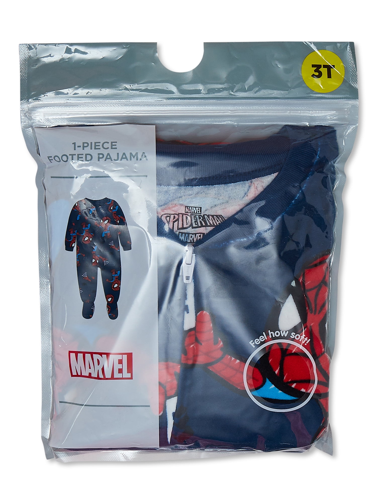 Spider-Man Toddler Boys One Piece Sleeper Pajamas, Sizes 12M-5T