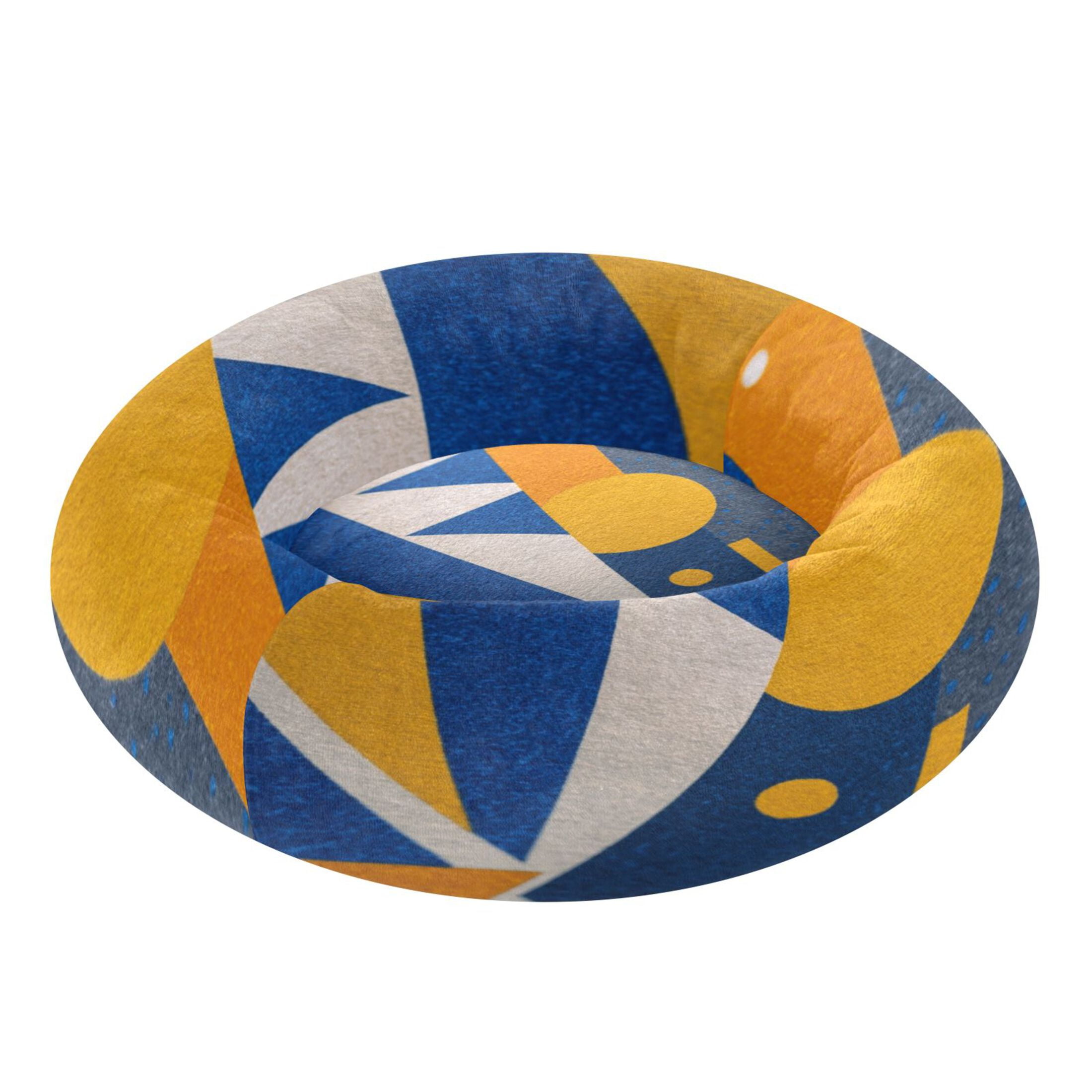 Iauyy Pet Couch Donut Cat Bed for Indoor Cats/Small Dogs Washable & Machine with Non-slip Bottom Calming Cat Furniture, Depth and Texture (M)