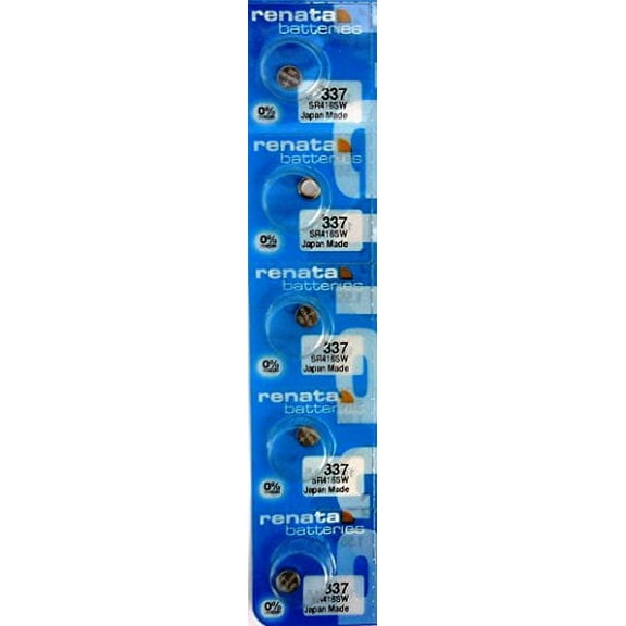 Renata 337(SR416SW) Button Cell watch battery, 5 Batteries