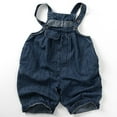 thumbnail image 2 of Wdgfv Boys Regular Straight-Fit Jeans Boys Denim Overalls For Toddlers Kids Lightweight Summer Casual Romper Pants Comfortable Playwear Age 1-8 Years Dark Blue 7-8 Years, 2 of 9