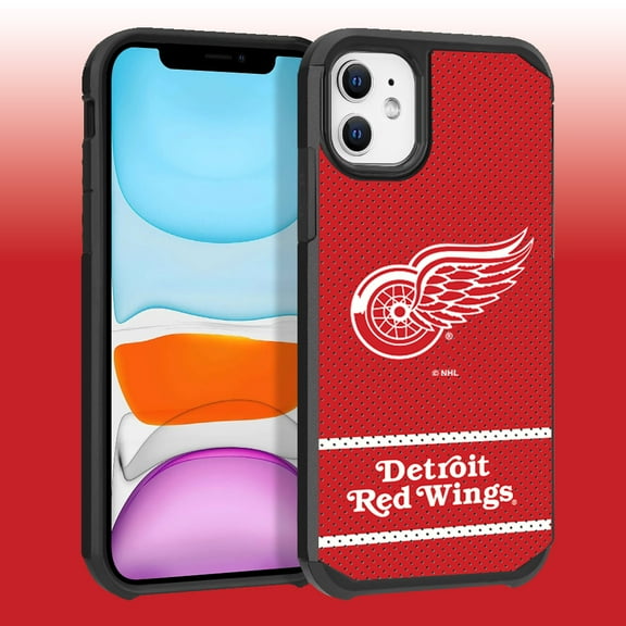 Apple iPhone 11 - NHL Licensed Detroit Red Wings Team Logo on Jersey Textured Dual Layer Case