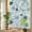 MediumSeaGreen, variant on Rainbow Window Privacy Film, Sage Green Flower Static Cling Window Film PVC, Vintage Rose Floral Botanical Leaf No Glue UV Blocking Glass Covering, Removable Stained Glass Sticker 23.6''x78.7''