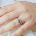 thumbnail image 4 of Rhodium Plated 925 Sterling Silver Tiara Crown Ring Clear CZ Band White Jewelry Female Size 8, 4 of 4