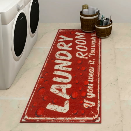 Ottomanson Laundry Collection Non Slip Laundry Mat Runner Rug 20