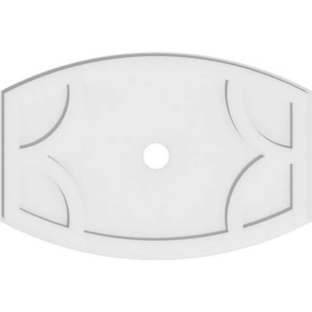 Ekena Millwork CMP36X24KY-03000 3 in. ID x 19.5 in. Rectangle Kailey Architectural Grade PVC Contemporary Ceiling Medallion