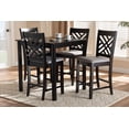 thumbnail image 6 of Baxton Studio Caron Modern and Contemporary Gray Fabric Upholstered Espresso Brown Finished 5-Piece Wood Pub Set, 6 of 7