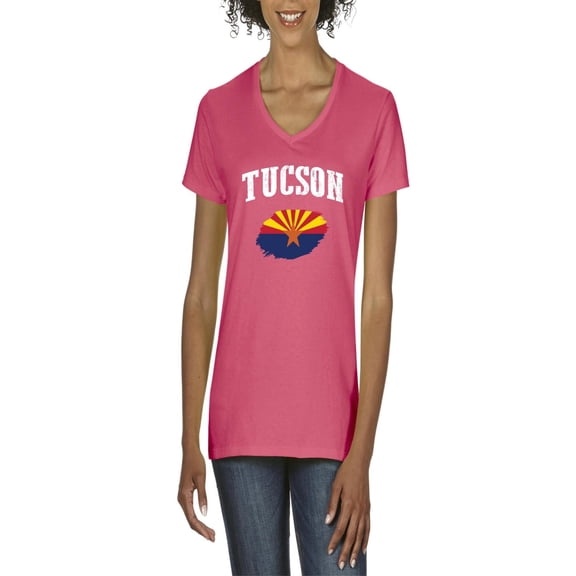 NIB - Women's T-Shirt V-Neck Short Sleeve - Tucson Arizona Flag