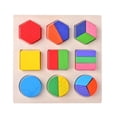 thumbnail image 1 of TIELUTT Wooden Geometric Shapes Montessori Puzzle Sorting Math Bricks Preschool Learning Educational Toddler Learning Ages 1-2 Educational Keyboard Multiplication Bead Big for Kids Fractiles-7, 1 of 7