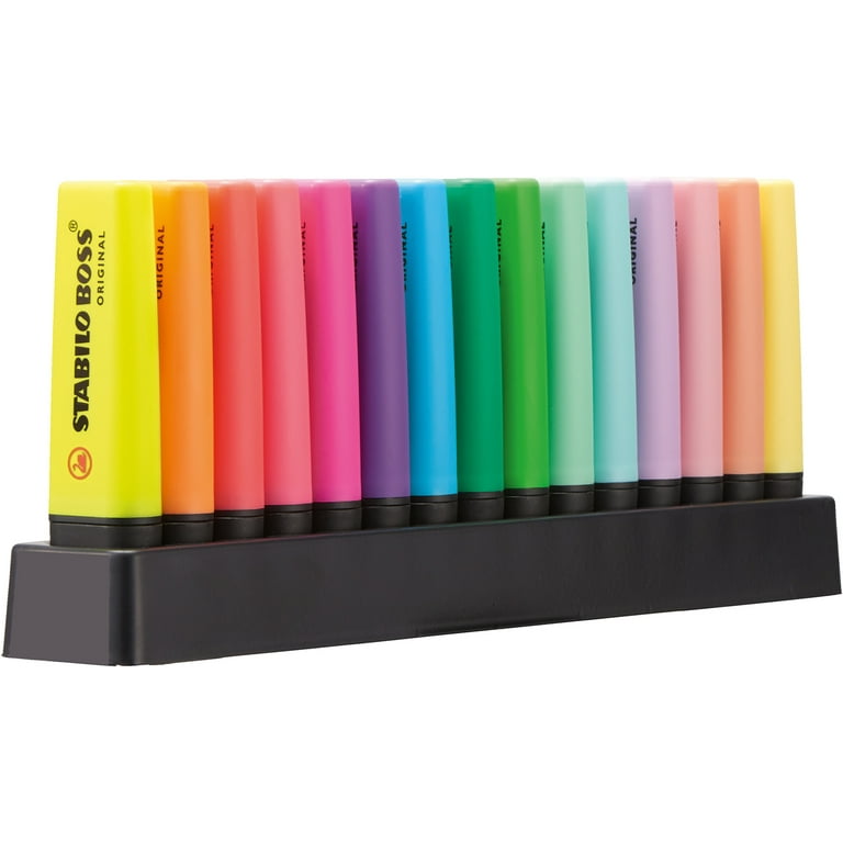 STABILO Highlighter BOSS ORIGINAL Pastel - Wallet of 4 -  Assorted Colors, 1 Count (Pack of 1) : Office Products